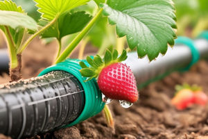 Firefly drip irrigation system close up with strawberries and water drops 12427.jpg